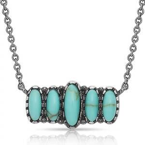 NEW MONTANA SILVERSMITHS women's quint bar necklace in turquoise